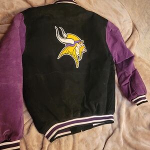 Vintage Suede Minnesota Vikings Jacket Pristine Condition